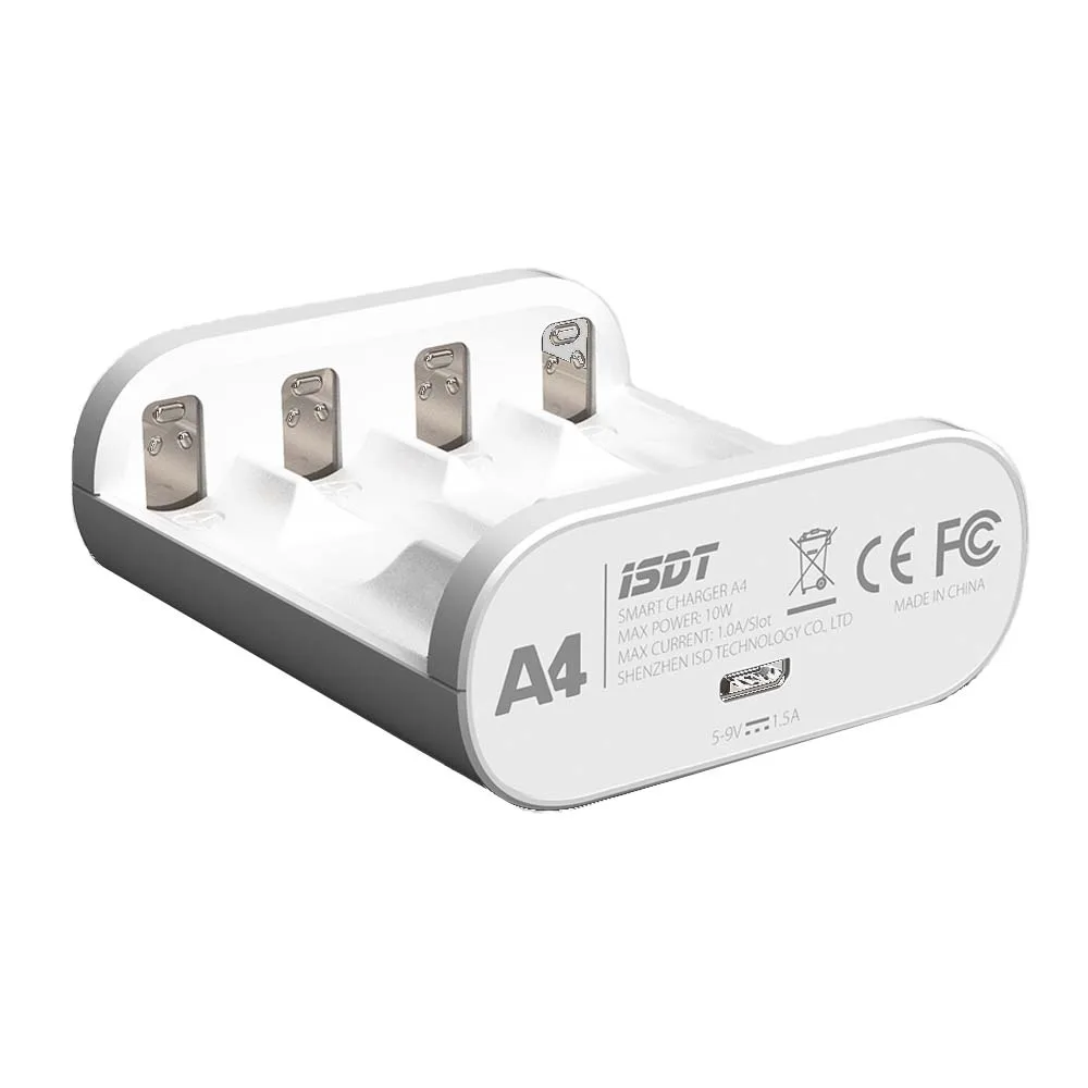 Интеллектуальное зарядное устройство ISDT A4 USB для батарей AA AAA 10500 12500 мини удобство