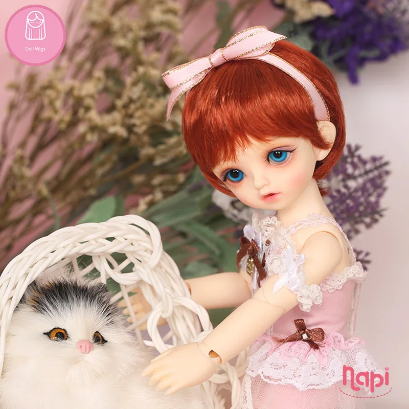 Парик для куклы BJD 1/6 короткий прямой 6 дюйма NAPI Karou shinee милый температурный
