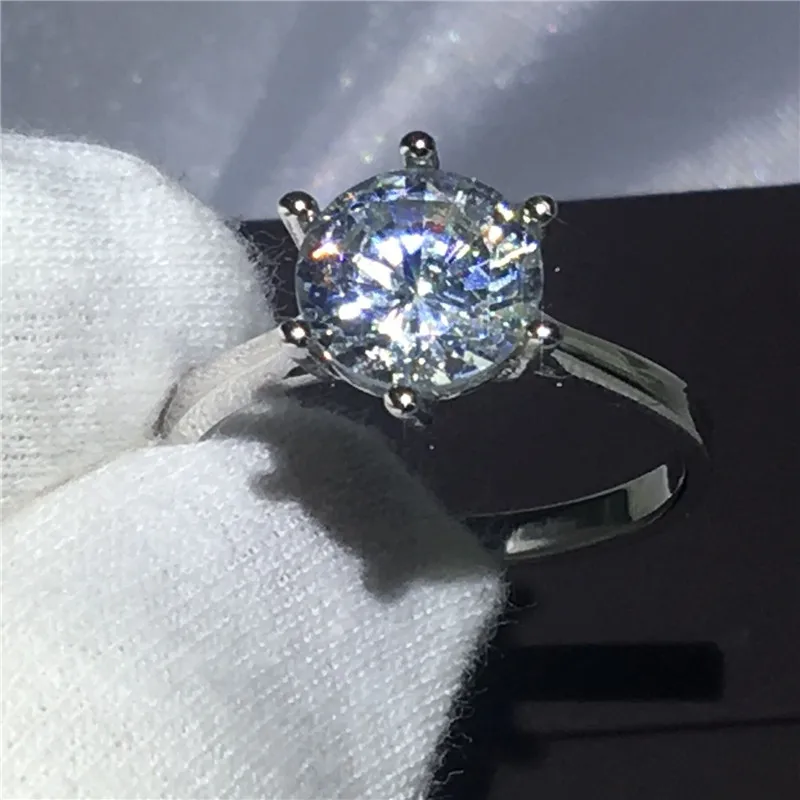Модное кольцо 3ct AAAAA Циркон Камень cz Кристалл обручальное кольца для мужчин и
