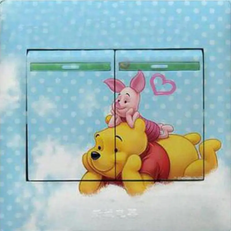 2 шт мультфильм Медведь серии ПВХ выключатель света стикер детская спальня