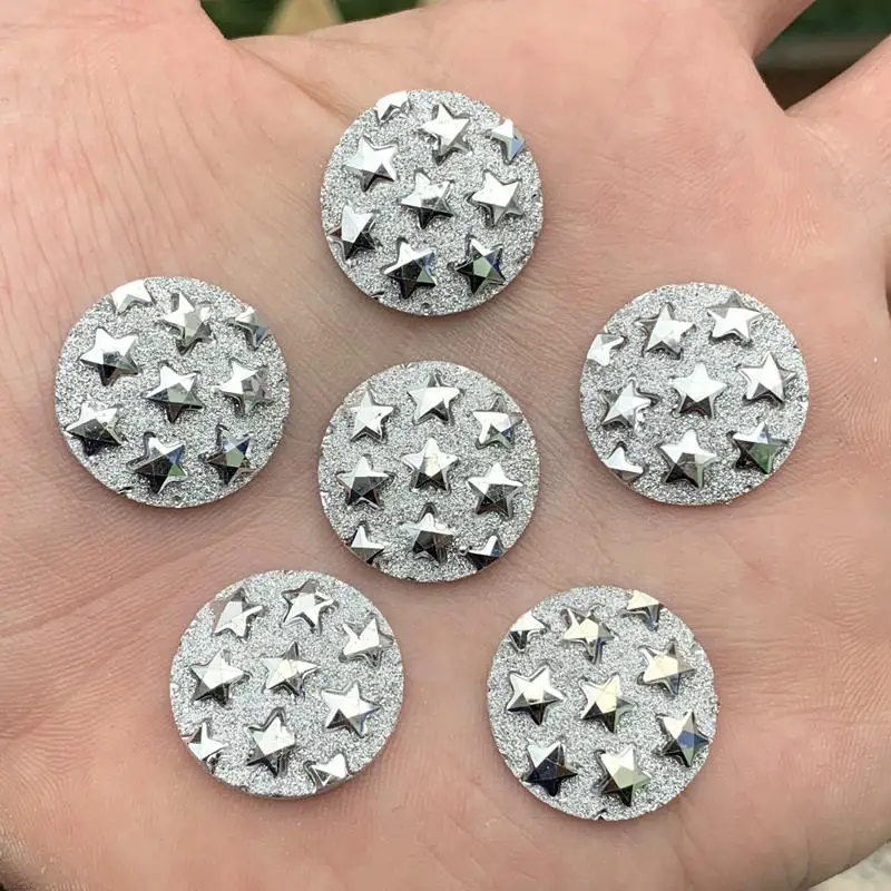 20mm Star Round Resin Rhinestone Crystal Stone beads flatback For DIY Wedding Decoration -B768*5 | Дом и сад