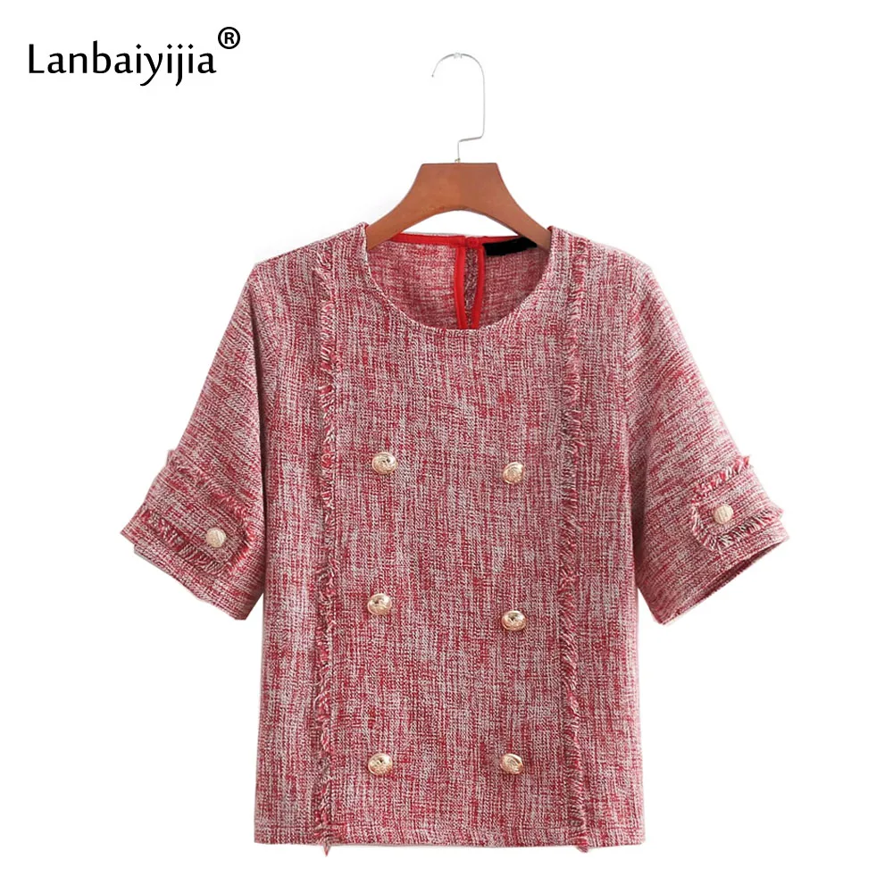 Новинка Модный женский пуловер Lanbaiyijia с круглым вырезом футболка Мягкая