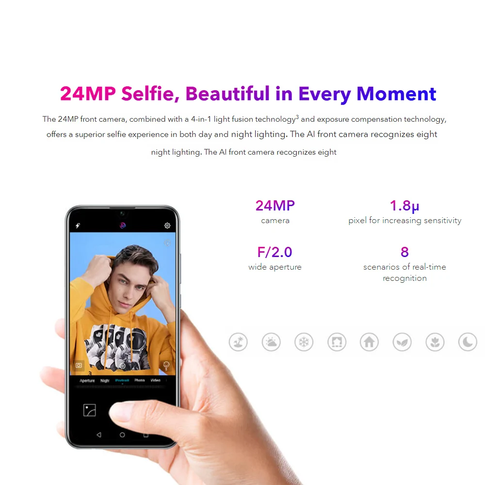 Глобальная версия Honor 10 Lite 6,21 ''FHD 3 ГБ 32 ГБ/64 ГБ 24 Мп+ 13 Мп Android 9,0 Восьмиядерный 3400 мАч сканер отпечатков пальцев