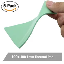 5 Pieces Gdstime 100x100x1mm Green Computer for Xbox360 PS GPU CPU VGA Heatsink Cooling Thermal Conductive Silicone Pad