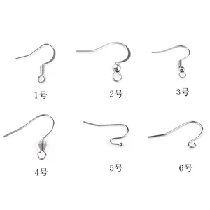 50Pcs Surgical Stainless Steel Hypoallergenic French Hook Earwires Fishhook Clasp with Spring Fit DIY Earring Jewelry Component