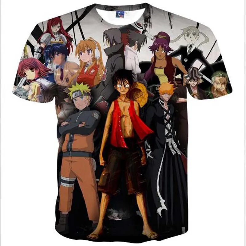 Футболка с 3D-принтом King Naruto для мальчиков-подростков весна-лето одежда