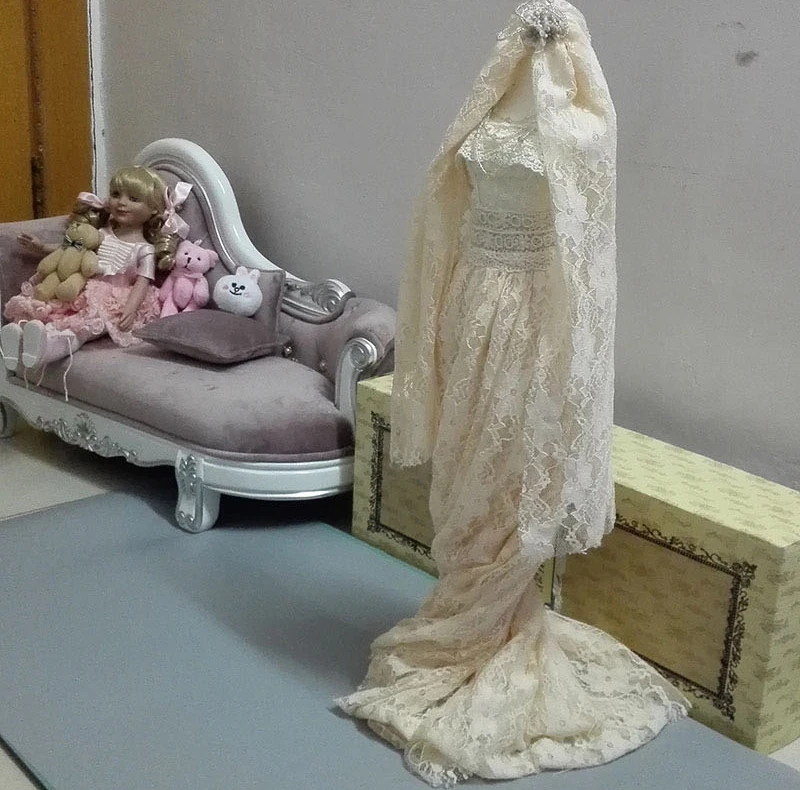Женская Одежда для куклы st 1/3 1/4 bjd 1/6 аксессуары кукол бежевое кружевное