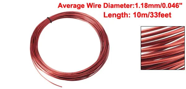 1.18mm Dia Uxcell 33' Длина Медный провод обмоточные провода эмалированные обмотки катушки 1,04/1,06/1,12/1,18/1,25/1,3/1,35/1,4 мм диаметр для трансформаторов - Цвет: 1.18mm Dia