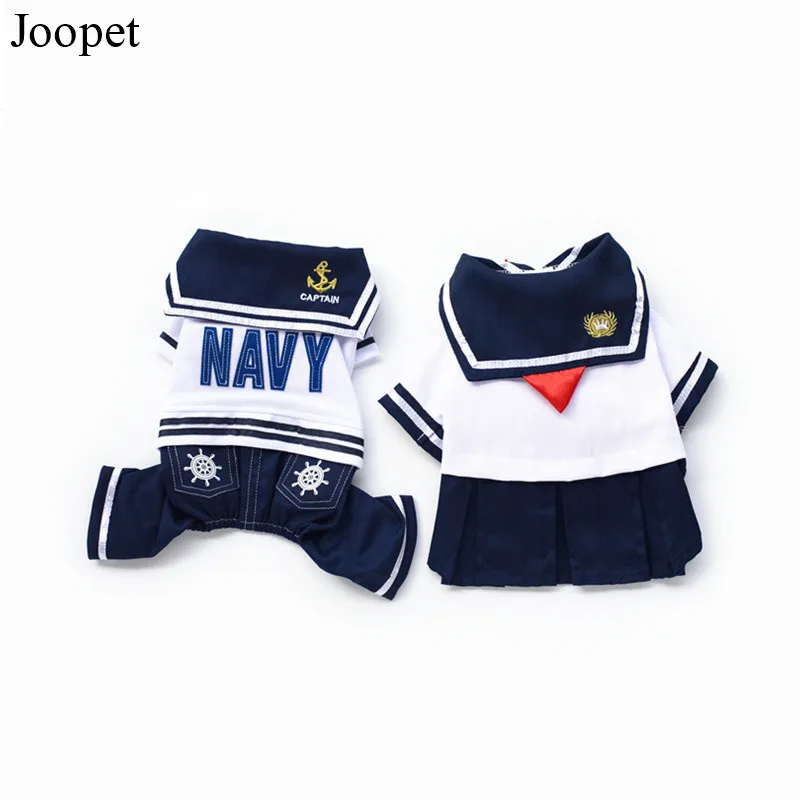2016 Дешевое летнее платье для собаки Темно-Синяя Униформа одежда собак красивая