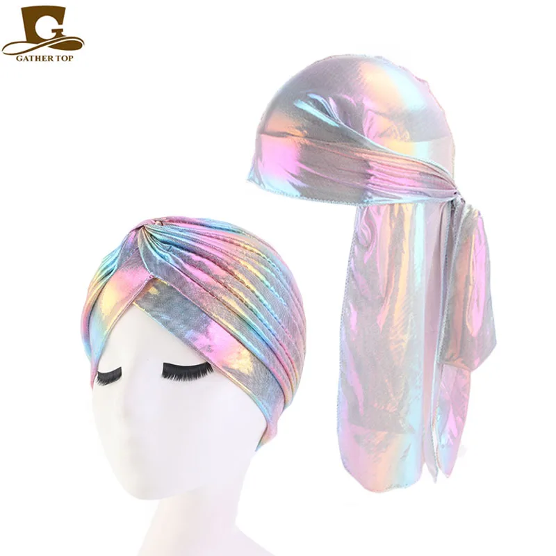 Модная мужская блестящая шелковая бандана Durag 2 шт./лот головные уборы красочная