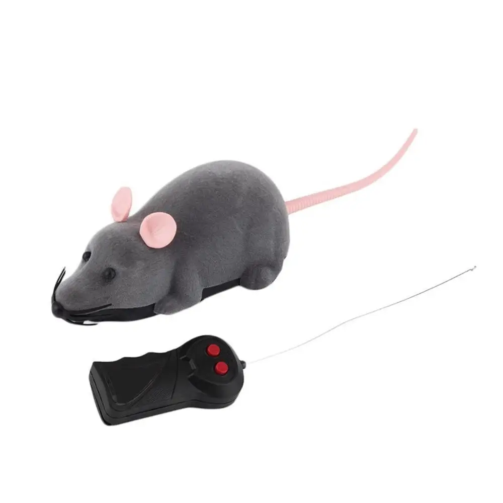 Gray Новые игрушки для кошек, пульт дистанционного управления, беспроводная симуляция, плюшевая мышь, электронная крыса, мышь, игрушка "мышь" для домашних животных, игрушка для кошек, мышь - Цвет: Gray