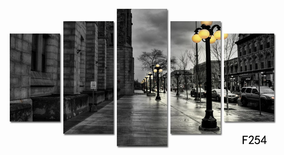 Современные картины на холсте в стиле ретро чернильные городской уличный пейзаж