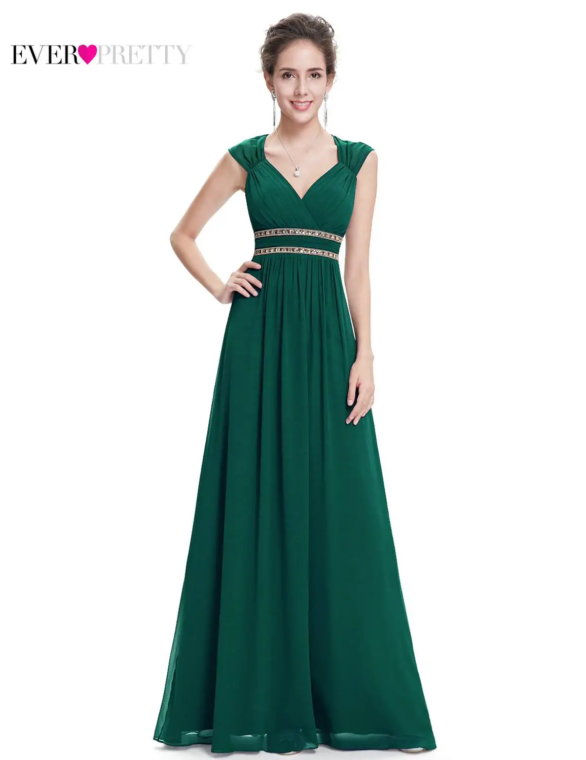 Dark Green Бордовые платья для выпускного вечера длинные XX79680PE Ever Pretty женские Формальные Элегантные праздничные платья для выпускного вечера шифоновые А-образные вечерние платья - Цвет: Dark Green