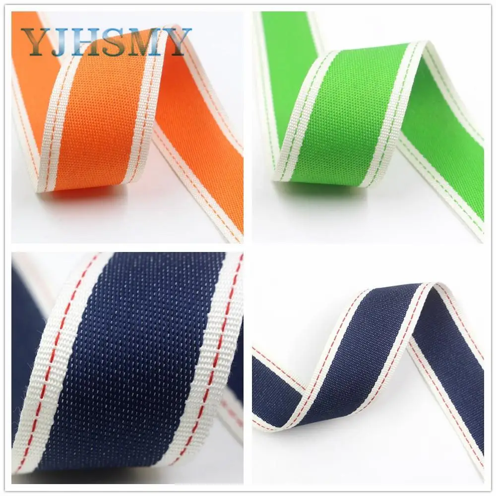YJHSMY I-19712-1597 10yards/lot 10/25/38mm Double-sided two-color striped ribbon DIY handmade bow headdress gift wrap materials | Дом и сад