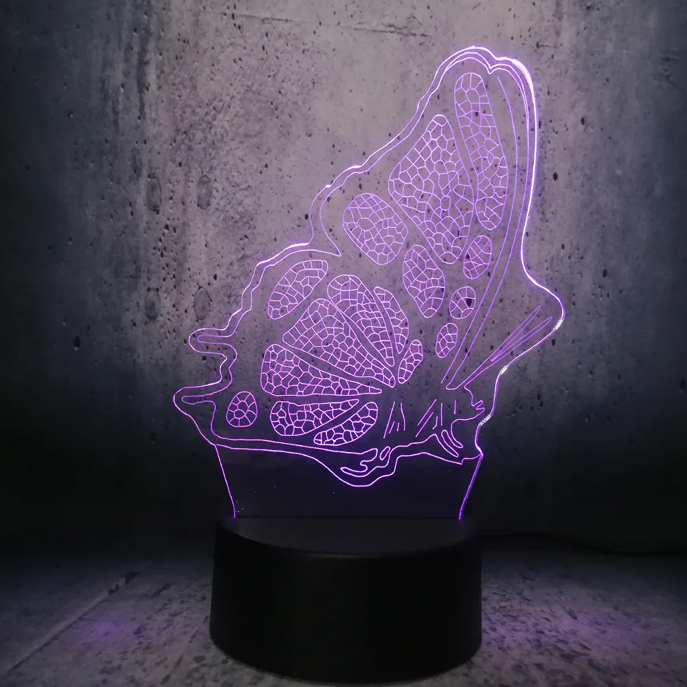 Бабочка лампа новая 3D LED ночное освещение в доме украшение настольная спальня сон