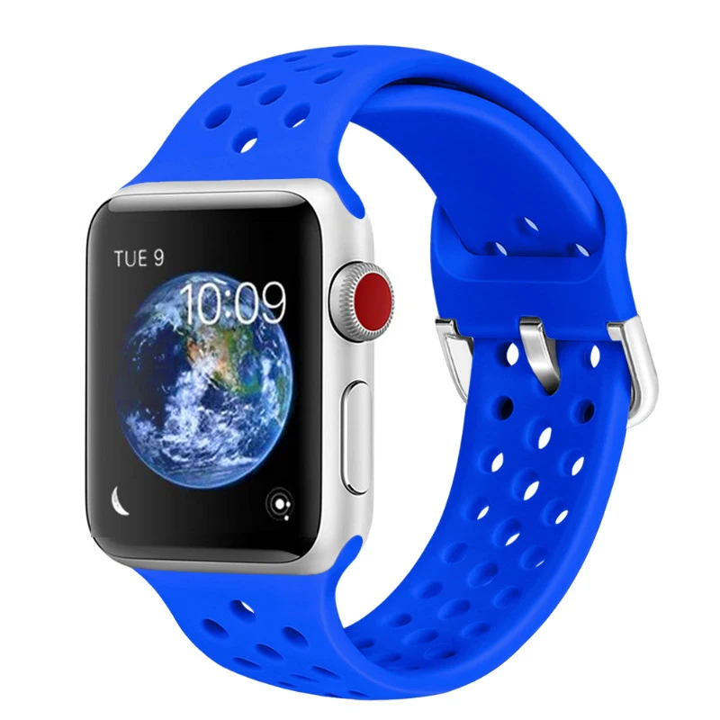 Совместимый резиновый ремешок для Apple Watch 4 5 40 мм 44 мм мягкий силиконовый спортивный дышащий ремешок для iWatch серии 5 4 3 2 1 38 мм 42 мм - Цвет ремешка: Color 13