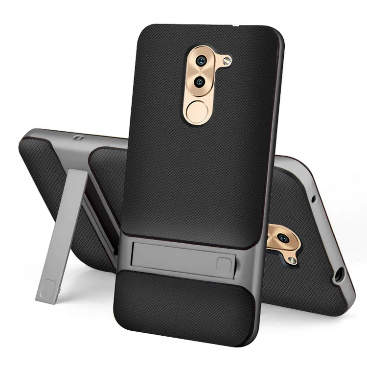 Чехол для Huawei Honor 6X/для HUAWEI gr5 /mate 9 Lite 5," чехол PC+ TPU Hybird подставка для телефона Coque Capa Funda - Цвет: Black Gray