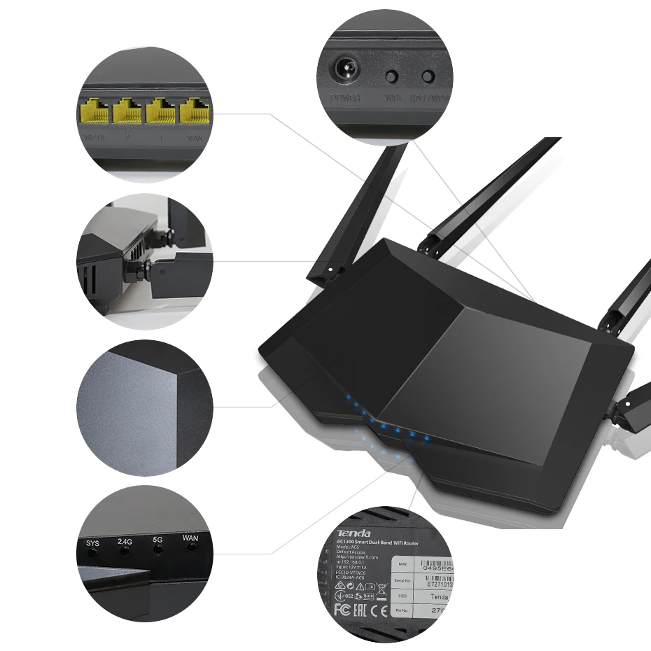 Tenda ac6 Беспроводной Wi-Fi маршрутизатор 1200 м 11ac Dual Band ретранслятор 2.4 г/5 г приложение