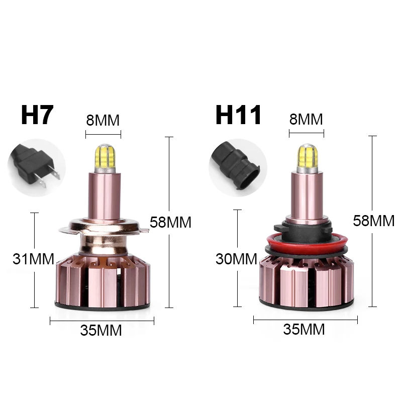 HLXG para Авто H1 H3 h7 H8 H9 H11 9005 9006 880 5202 9012 лампы фары из компактной стали автомобильные