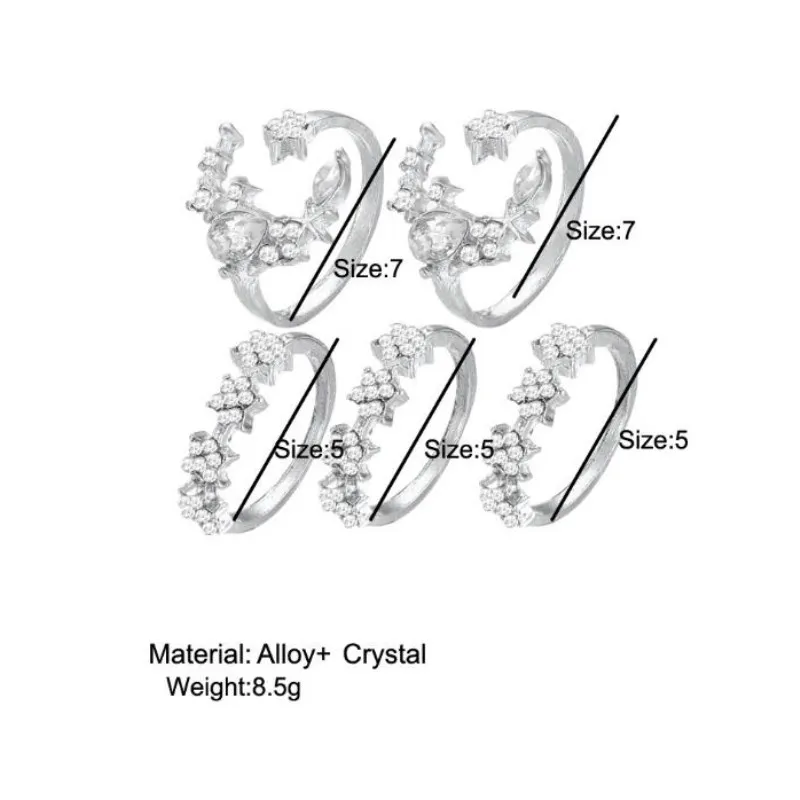 Timlee R045 Бесплатная доставка Новые милые Ретро Звезды Луна Стразы кольца на палец 5