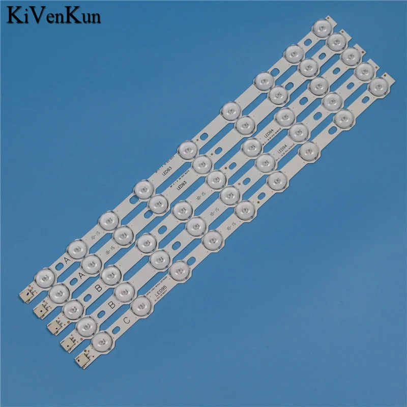 Светодиодная лента для подсветки Toshiba 40L1333DB 40L3451DB 40L3453DB 40L3454DB 40L1533DB 40L3433DG, комплект светодиодных лент, 9 ламп, 355 мм