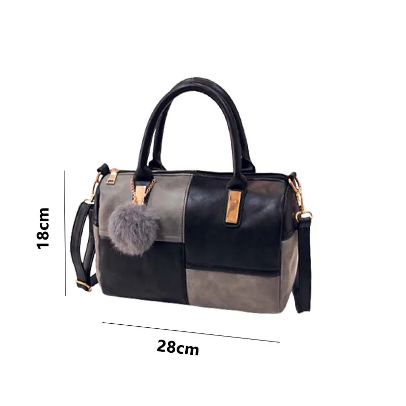 

Shoulder Bag Leather Splice Women Handbag Tote Satchel Lady Cross Body Bag Ladies Phone Purse Messenger Bag