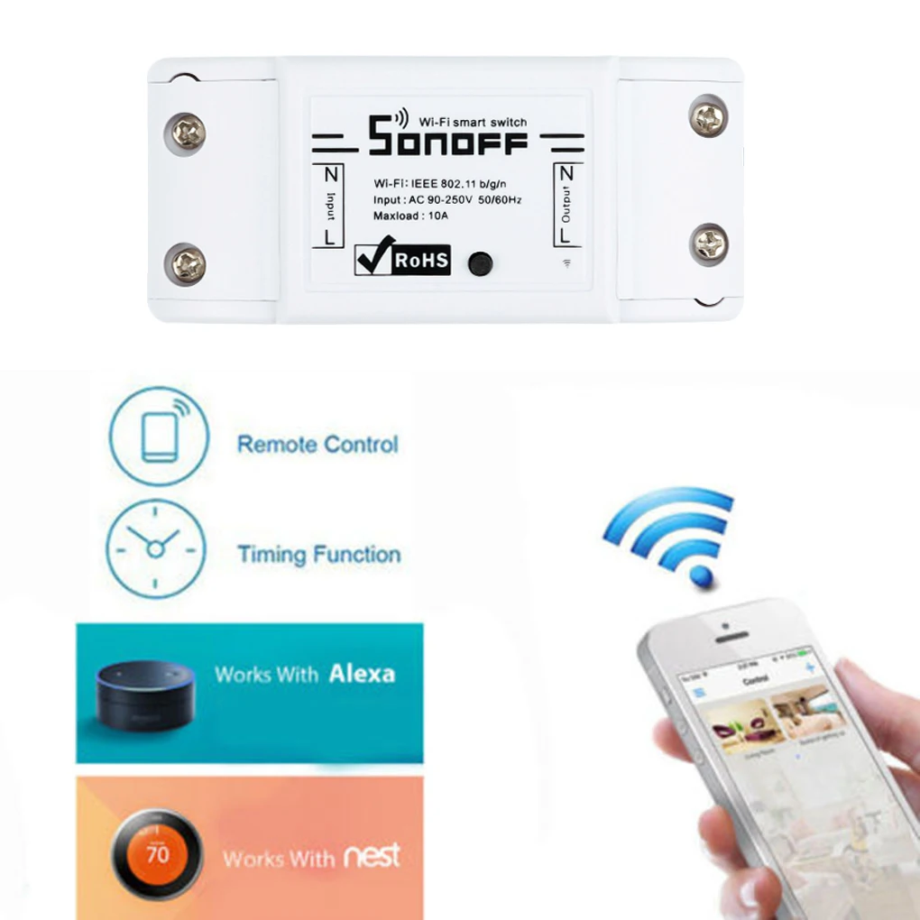 Sonoff беспроводной Wifi смарт переключатель управление приложением Универсальный DIY