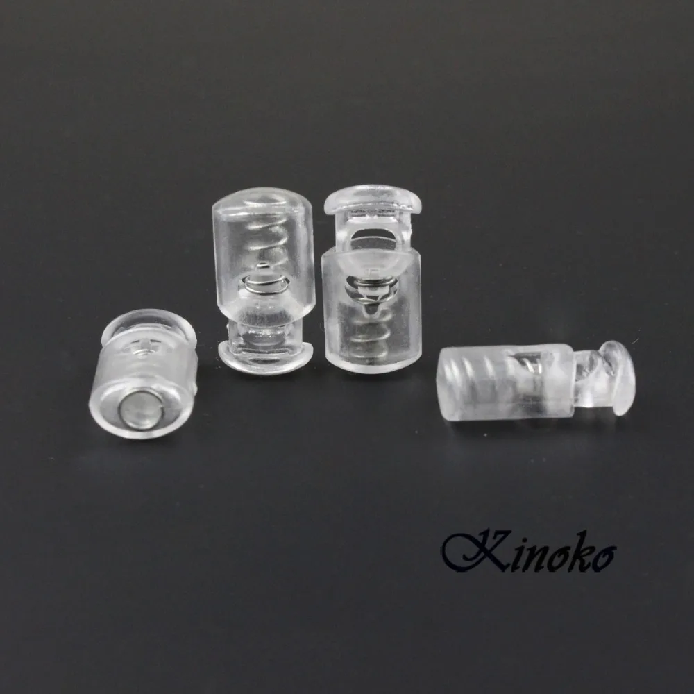 100 шт прозрачный пластиковый мини овальный эллипс баррель шнур Замки Круглый