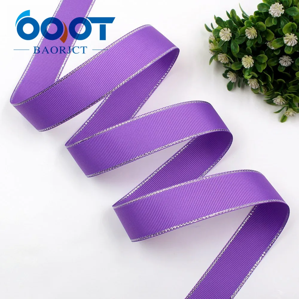 Двухсторонние ленты OOOT BAORJCT серебристые Двусторонние из grosgrain 25 мм 10 ярдов