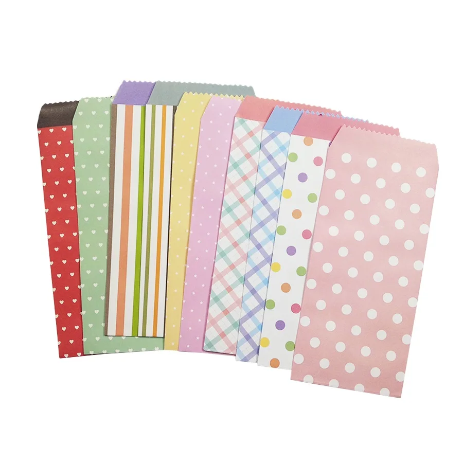 

10Pcs/lot Cute Dot&Stripe Paper Envelope Kawaii Money Envelop Gift Craft Envelopes For Wedding Invitations New Years