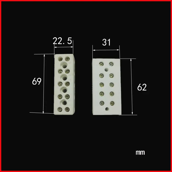 5 керамических клеммных колодок/термоизолированная керамическая клемма/длинная