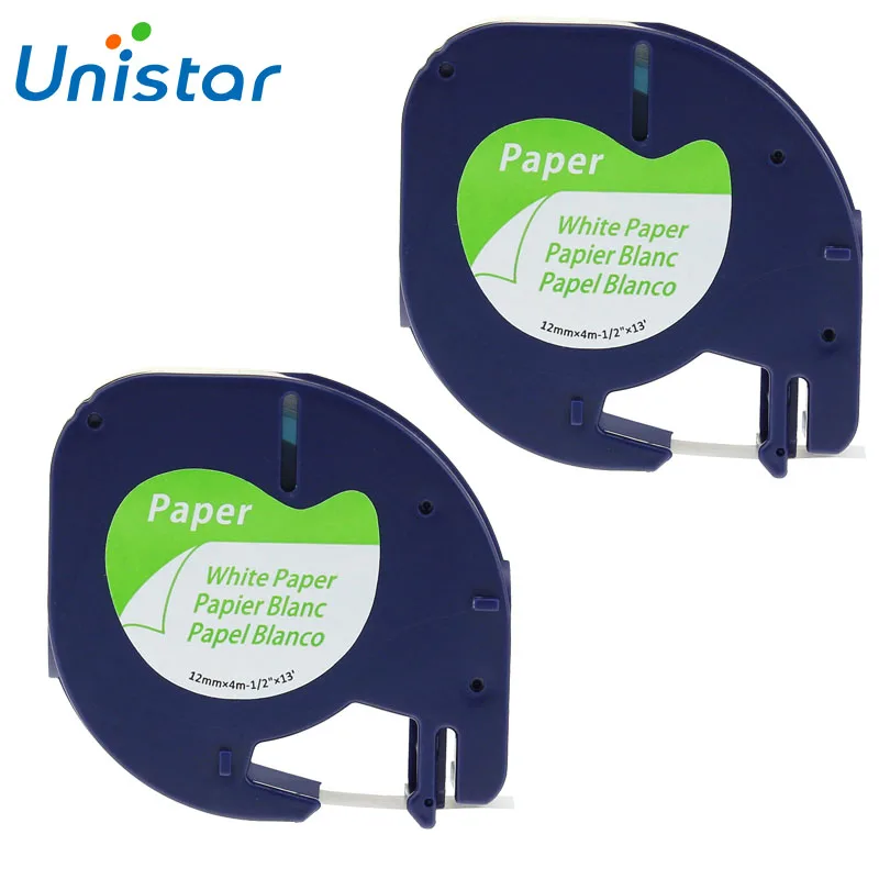 UNISTAR из 2 предметов ленты с лейблом лента совместимый для принтера Dymo Letratag 91330