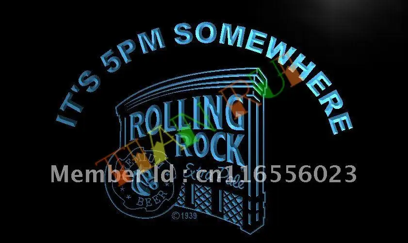 

LA413- Rolling Rock It's 5, где-то светодиодный неоновый Световой знак
