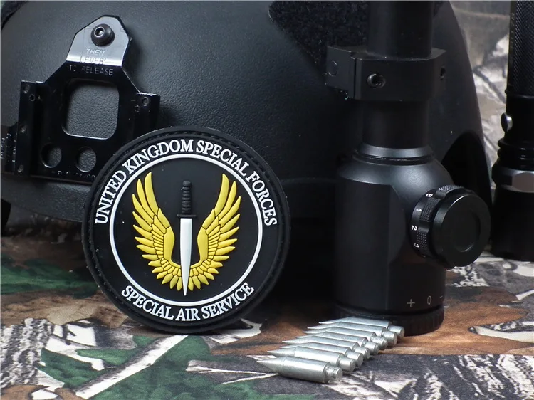 Британская армия S.A.S. Значок на липучке с крючком из ПВХ для специальных