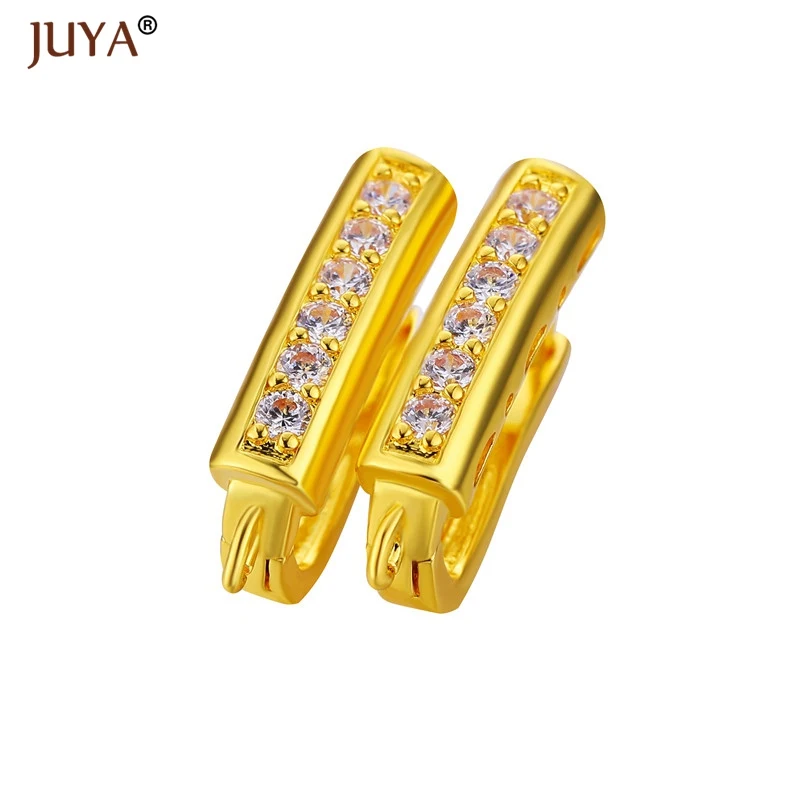A1 Gold Дизайн, 4 стиля, золотые, серебряные, черные, модные, медь, циркон, стразы, серьги-кольца, аксессуары, сделай сам, фурнитура для изготовления ювелирных изделий - Цвет: A1 Gold