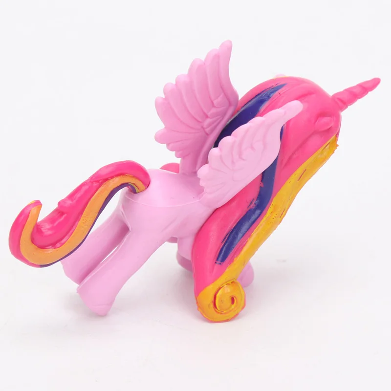 Игрушки My Little Pony, экшен-фигурки из ПВХ, мини-фигурки — пони Радуга Дэш, Сумеречная Искорка, Эпплджек, дракончик Спайк, 12 шт./набор