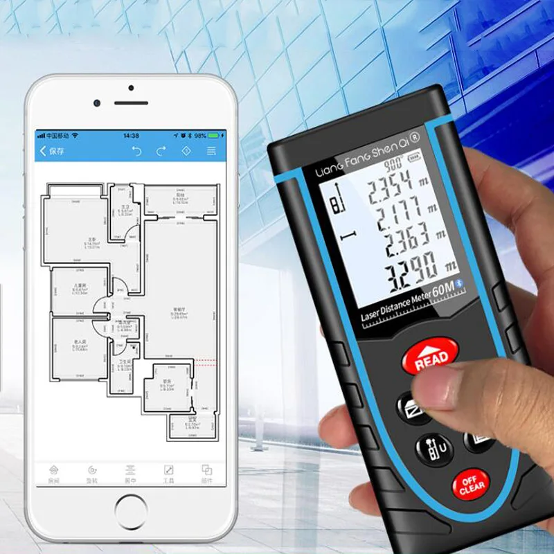 Голосовое вещание дальномер Bluetooth лазерный измерительный прибор электронная