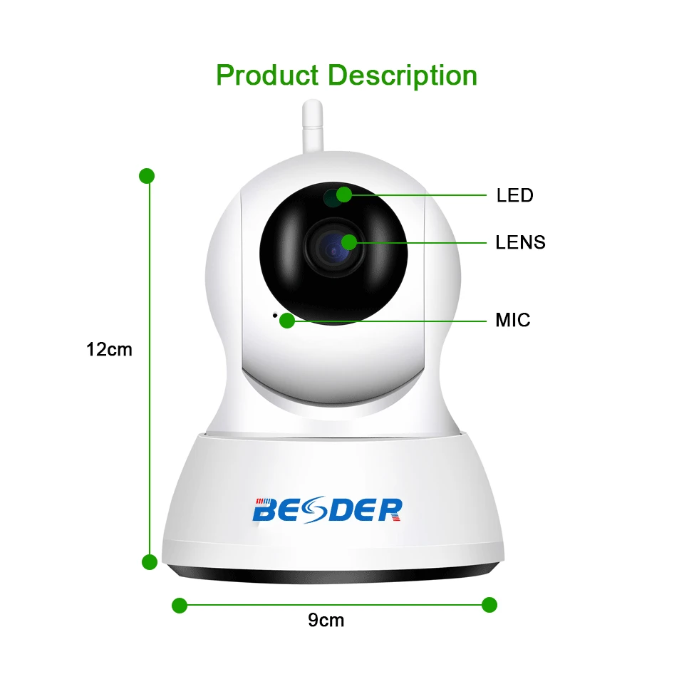 IP камера BESDER 2 МП Wi Fi PTZ 1080P ИК ночное видение|Камеры видеонаблюдения| |