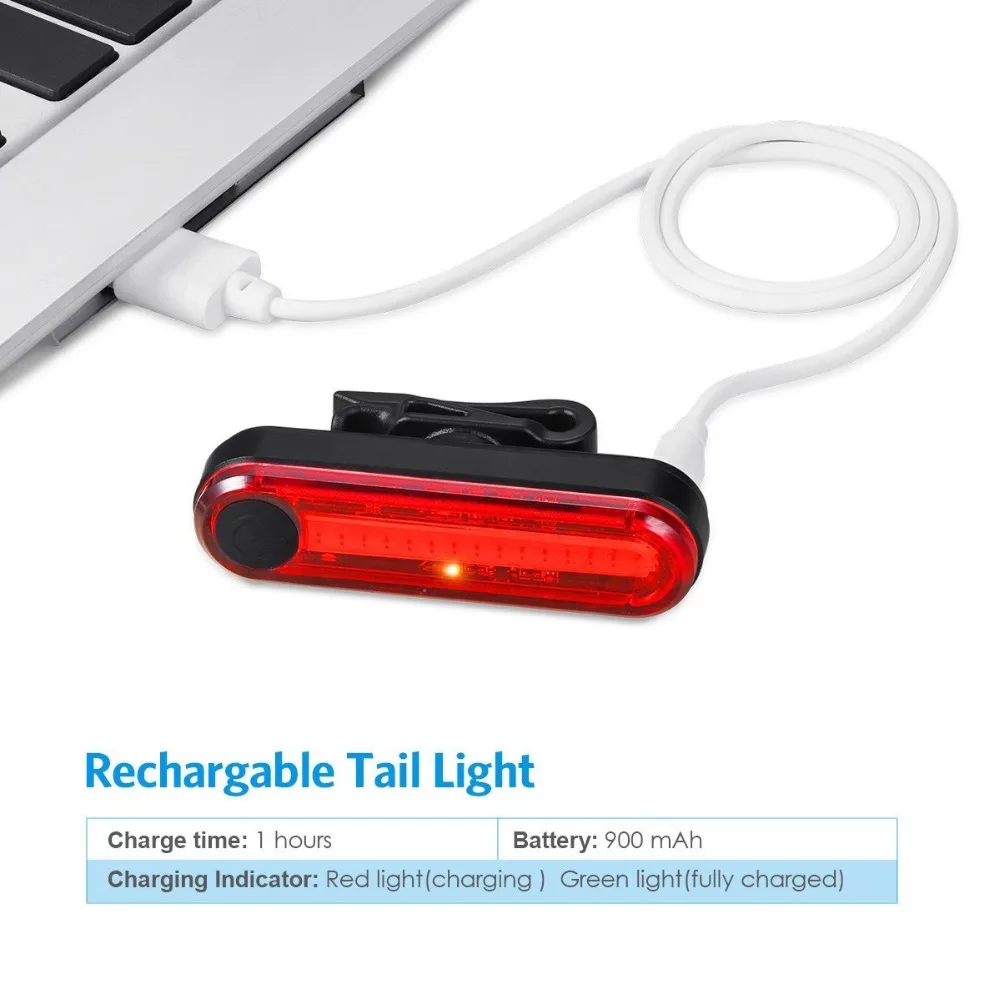 XC USHIO USB Rechargeable LED Bicycle Light Set Front Headlight Bike Lamp Caution TailLight Waterproof Accessories | Спорт и