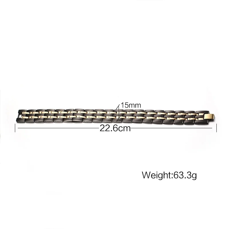 Vnox Для мужчин здоровый браслет Energy длинные Нержавеющая сталь ювелирные изделия