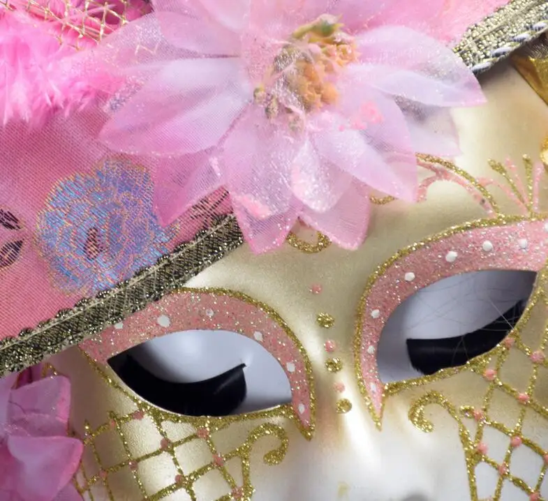 Party Masks Venice Masquerade Anonymous mask With Coloured Drawing feather Venetian Costumes for Halloween Christmas | Дом и сад