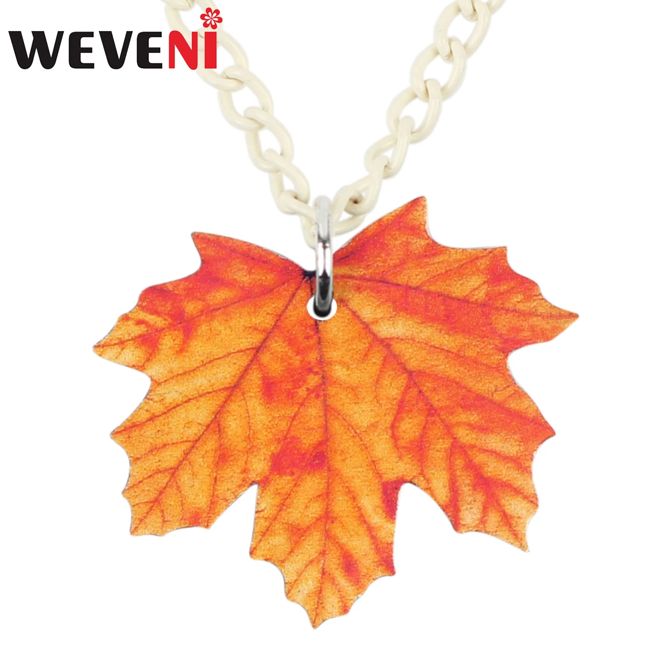 WEVENI акриловая мода ожерелье кленовый лист кулон длинная цепочка воротник