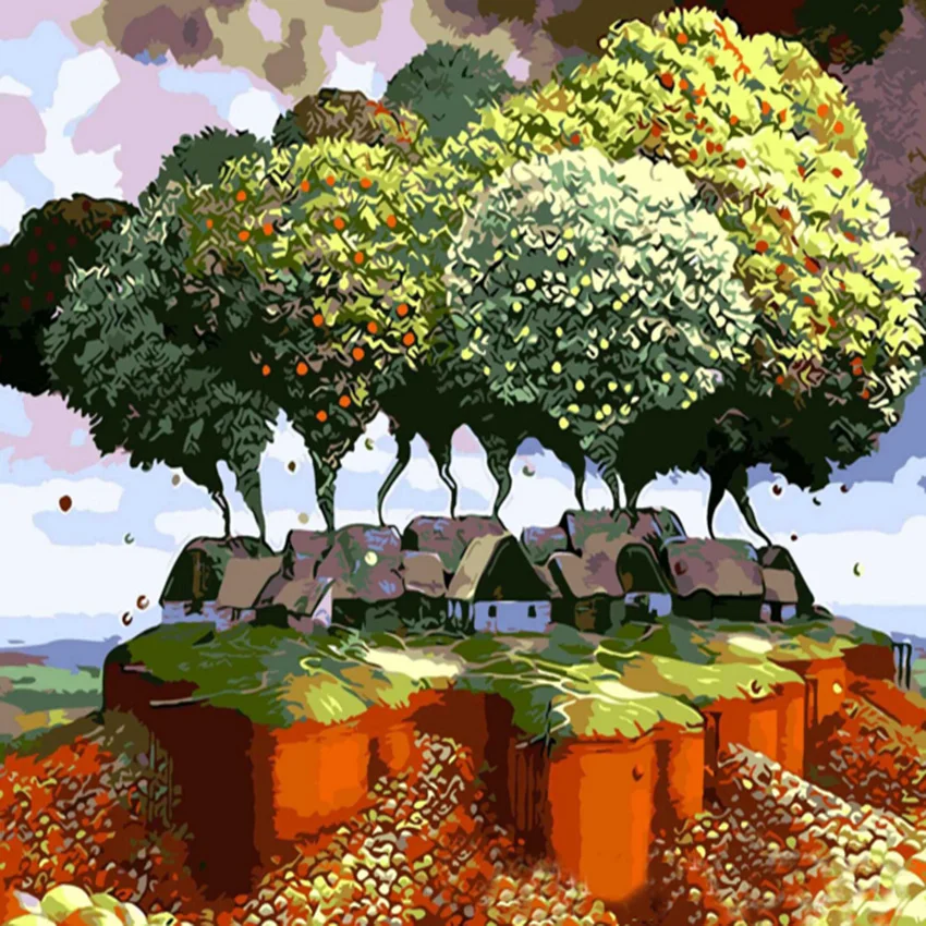 

Dream World Abstract Picture Painting By Numbers Acrylic DIY Digital Oil Painting Kit Drawing by Number On Canvas For Home Decor