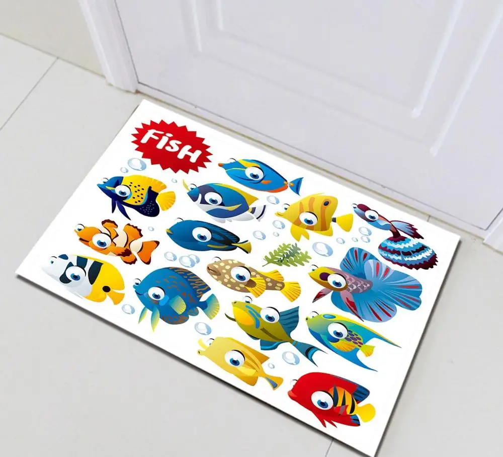 13656 60*40 Kids Cute Cats Pug Dog Cartoon Animal Door Bath Mats Memory Foam Anti Slip Soft Rug for Bedroom Toilet Floor Kitchen Home - Цвет: 13656