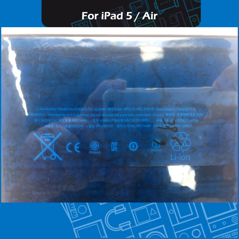 Планшет 3 73 V 32 9wh 8827mAh литий-ионный внутренний аккумулятор A1484 для iPad 5 Air A1474 A1475