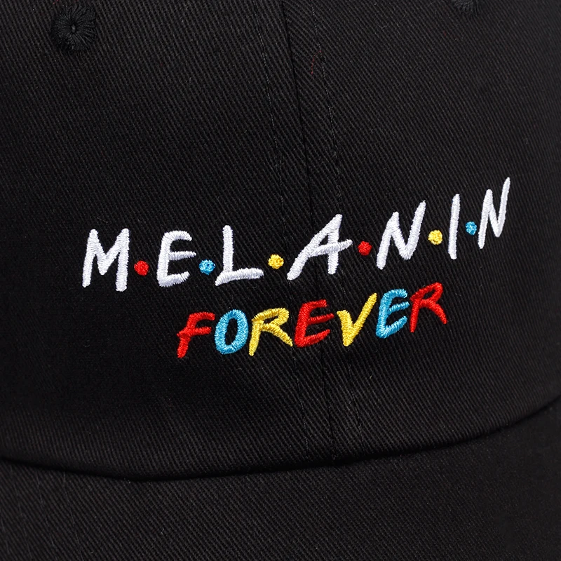 Бейсболка с вышитыми буквами MELANIN forever регулируемая бейсболка для мужчин и женщин
