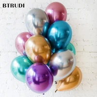 btrudi metallic latex balloons50pcs 12inch thick pearly metal chrome alloy colors photograph wedding party decoration balloons