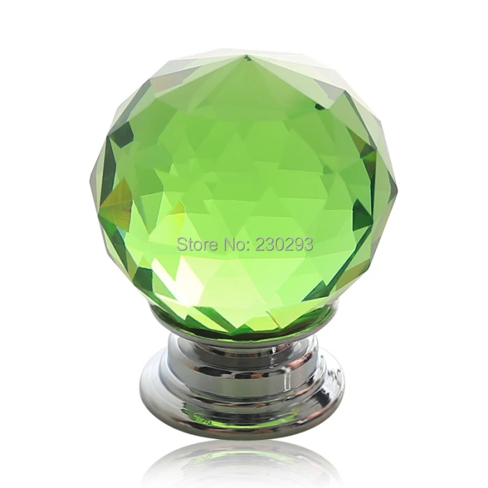 9PCS Green Glass Crystal 40mm Ball Shaped Furniture Knobs Drawer Pulls Cabinet Handles Kitchen Cupboard Door Home Decor | Обустройство