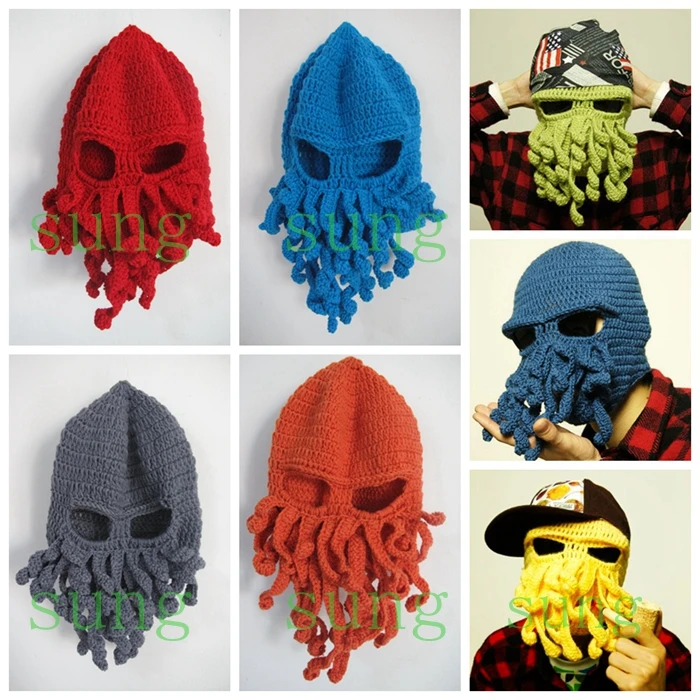 Креативная шерстяная ручная Кепка с осьминогом кепка в масках со звездами