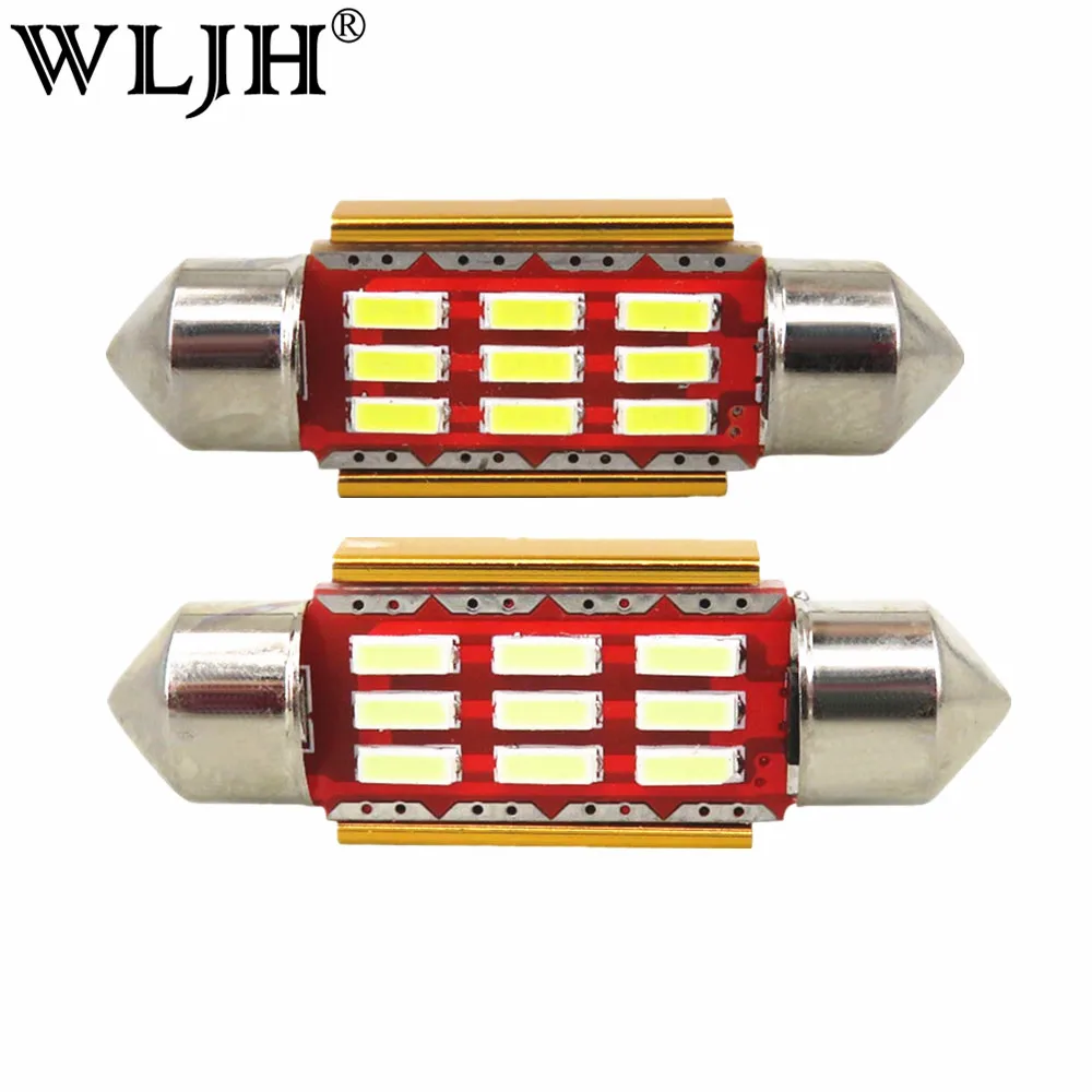 WLJH Led C5W Canbus 36mm Festoon 4014SMD Car Lamp Bulb Registration Number Plate Light For BMW E39 E90 E60 E30 E53 E70 E46 E36|led c5w canbus|led